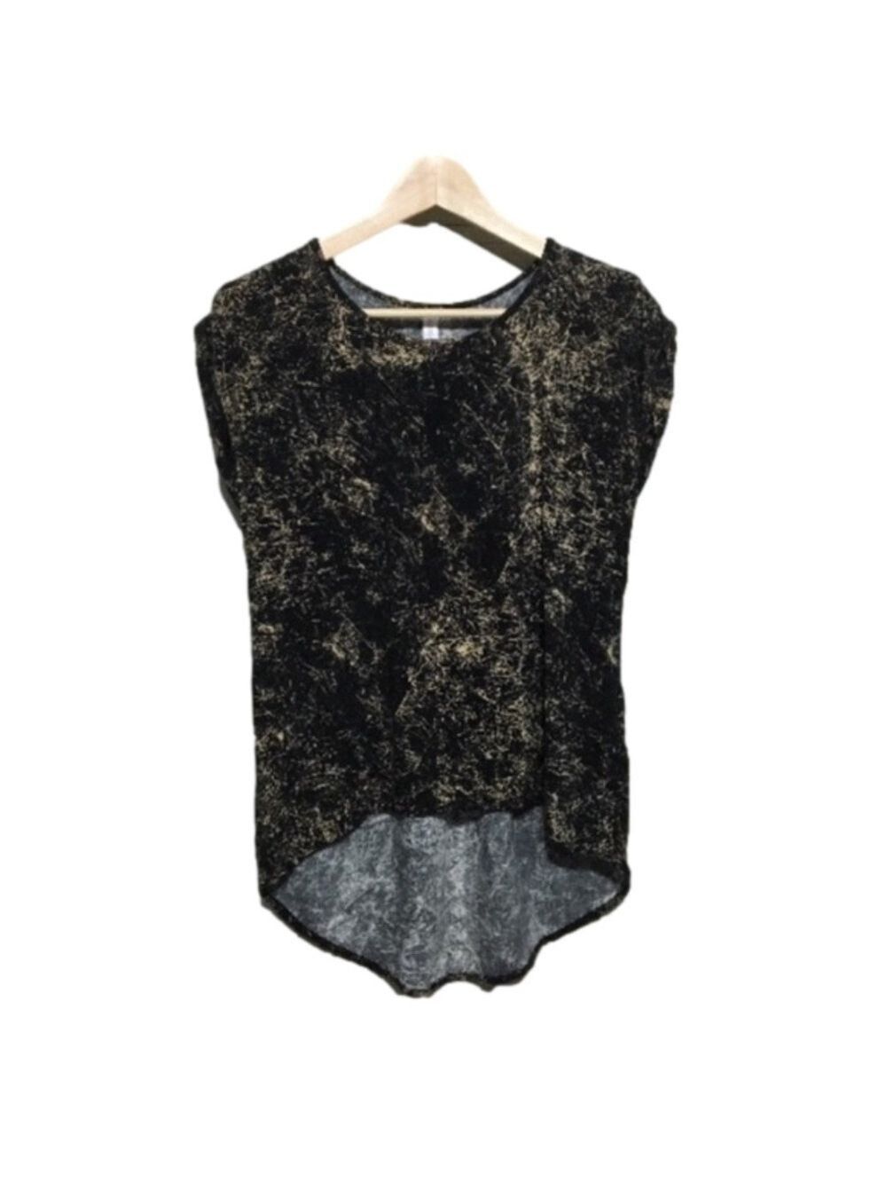 𝅺Xhilaration graffiti splatter hi-lo woven top size small